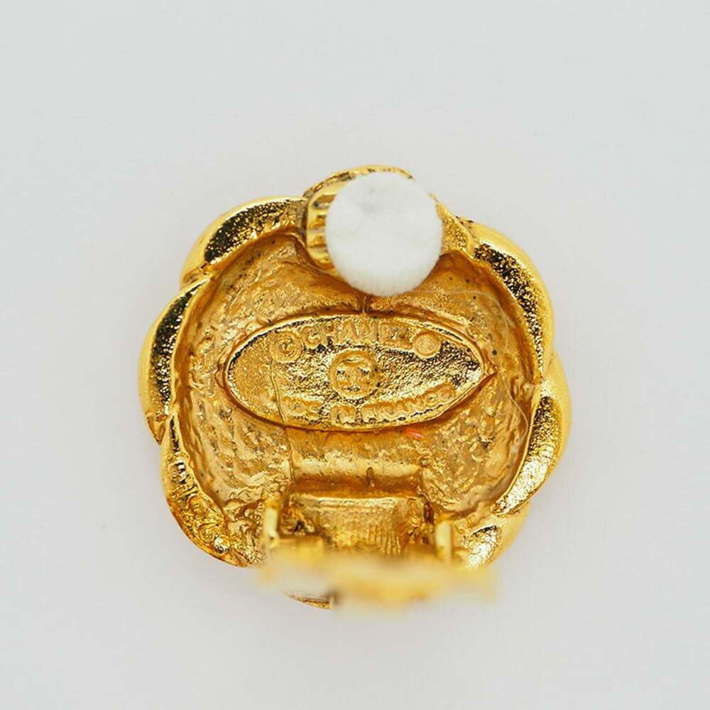 CHANEL Authentic Gold Logo Earrings - Picture 8 of 8